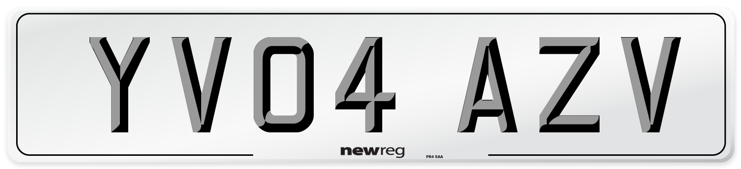 YV04 AZV Number Plate from New Reg